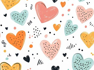 seamless background with hearts