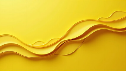 Obraz premium Yellow Abstract Waves Flowing in a Curved Pattern, High Quality Wallpaper Design, Generative Ai