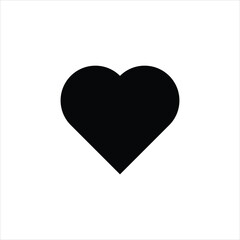 Black heart shape isolated on a white background. Simple black heart decorative sign symbol of love or celebration valentine's Day. Heart shape icon design.