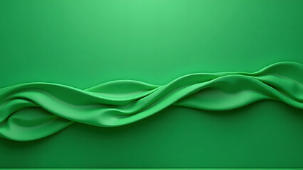 Abstract Green Smoke Wave Design with Flowing Lines, High Quality Wallpaper Design, Generative Ai