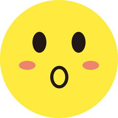 Fototapeta premium 顔 表情 アイコン 黄色 シンプル 丸 単体 驚く びっくり