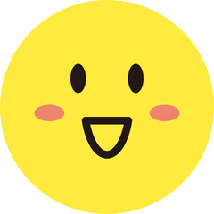 顔 表情 アイコン 黄色 シンプル 丸 単体