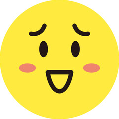 顔 表情 アイコン 黄色 シンプル 丸 単体 嘲笑う