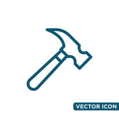 Simple Hammer Icon Design Template 