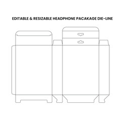 Editable and resizable headphone package die-line template