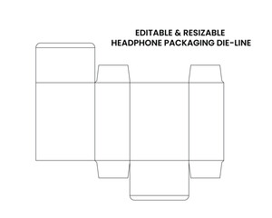 Editable and resizable headphone packaging die-line template