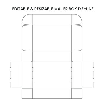 Editable and resizable mailer box die-line template