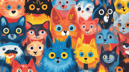Obraz premium Colorful illustration of various kids