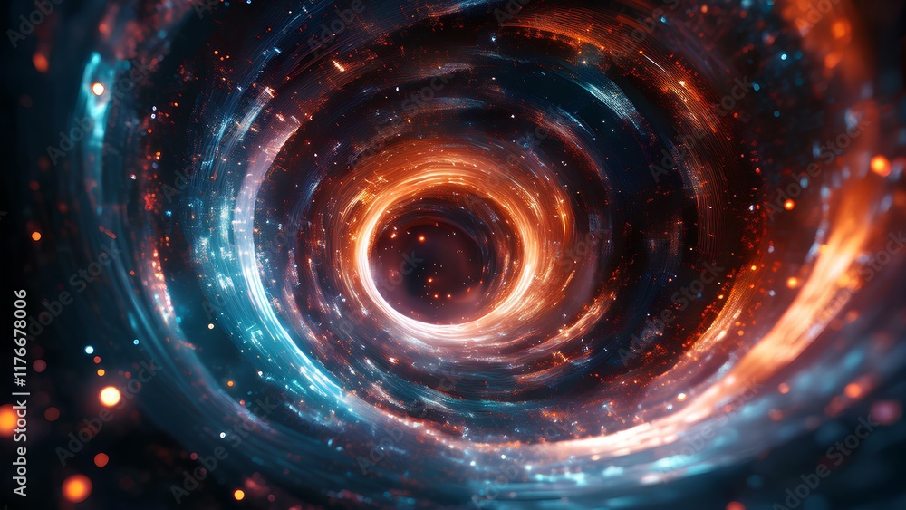 Poster abstract technological wavy background - spiral in the universe. optical texture: swirled grunge pat
