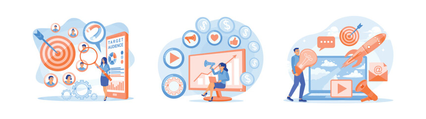 Entrepreneurs develop ideas and place advertisements to increase business targets.