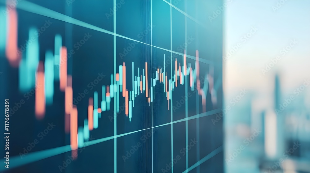 Aufkleber stock market chart with colorful data visualization elements