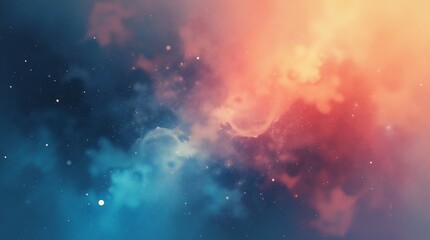 Fototapeta premium Vibrant Cosmic Nebula With Warm And Cool Tones In A Starry Space.