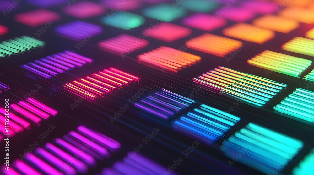 Poster vibrant abstract background with colorful rectangles and lines