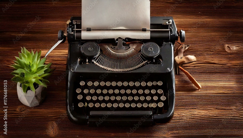 Poster generated image. typewriter on the old table in the old room. world typing day