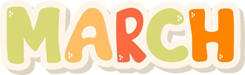 Month typography Planner Sticker