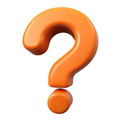 Naklejka premium Plastic question mark. 3D icon