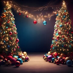 christmas tree , gifts and decorations lights 