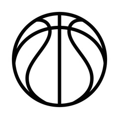 Minimalist basketball icon in black outline. Editable stroke.