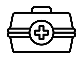 Obraz premium First aid kit vector icon in simple design. Editable stroke.