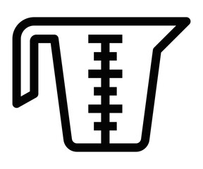 Obraz premium Measuring cup vector icon with volume markings. Editable stroke.