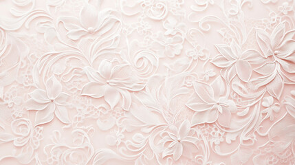 Elegant floral lace pattern with intricate pink details