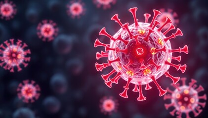 Microscopic view of Human Metapneumovirus HMPV Negative sense single stranded RNA virus