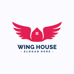House wing logo design template. Real estate concept. Creative vector symbol.