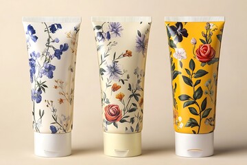 Fototapeta premium Blank face cream tube