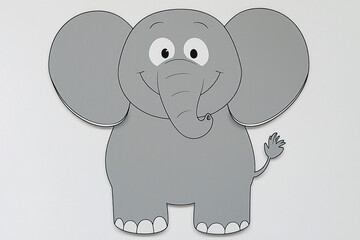 Fototapeta premium Cute cartoon elephant illustration with big ears and friendly smile