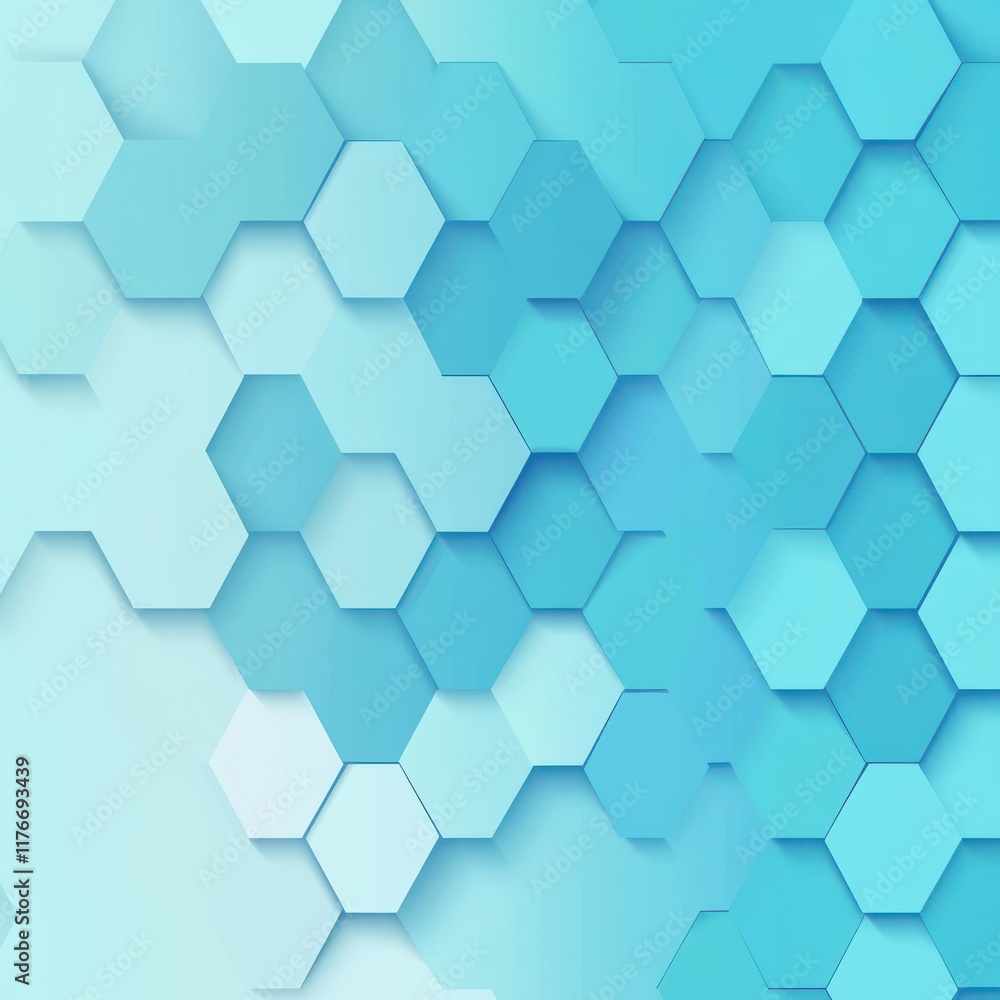 Poster a serene blue hexagonal pattern creating a modern and calming backdrop.