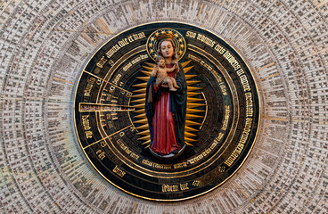 Madonna and astrological calendar in the Church of the Virgin Mary in Gdansk