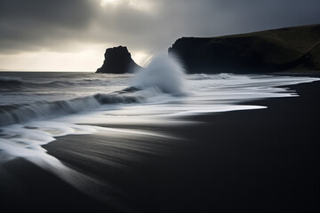 Obraz premium waves crashing on rocks