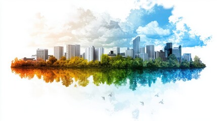 Obraz premium Community development projects enhancing urban life cityscape digital artwork vibrant environment aerial view industrial growth