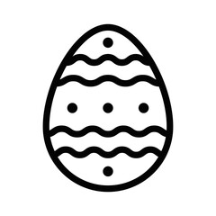 Easter egg vector icon with decorative lines. Editable stroke.