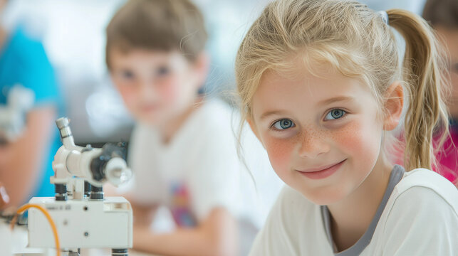 Smiling Girl in STEM Class 