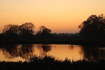 sunset over the river