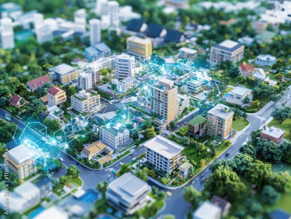 Aufkleber innovative community development projects showcasing smart technology integration in urban areas dig