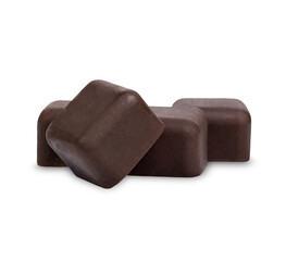 Chunk of chocolate bar with rich cocoa texture homemade, cocoa mass isolated on transparent background. (.PNG)