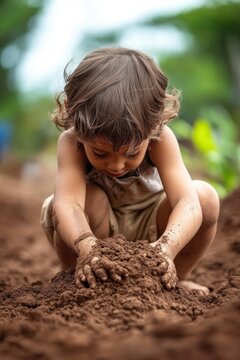 Child playing in rural soil highlights environmental risks for ascariasis and the need for better sanitation practices