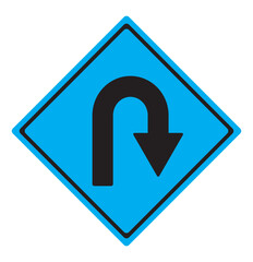 Black return arrow icon, simple go back sign vector u turn shape pointer flat design pictogram vector elements for app ads web banner button ui ux interface elements isolated on white backgroundv