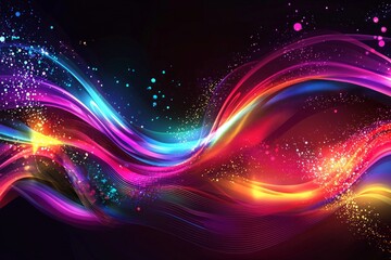 Digital data flowing in motion, glowing lines of code, pixelated effects for cyber background. 