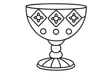 chalice with gemstones silhouette white background