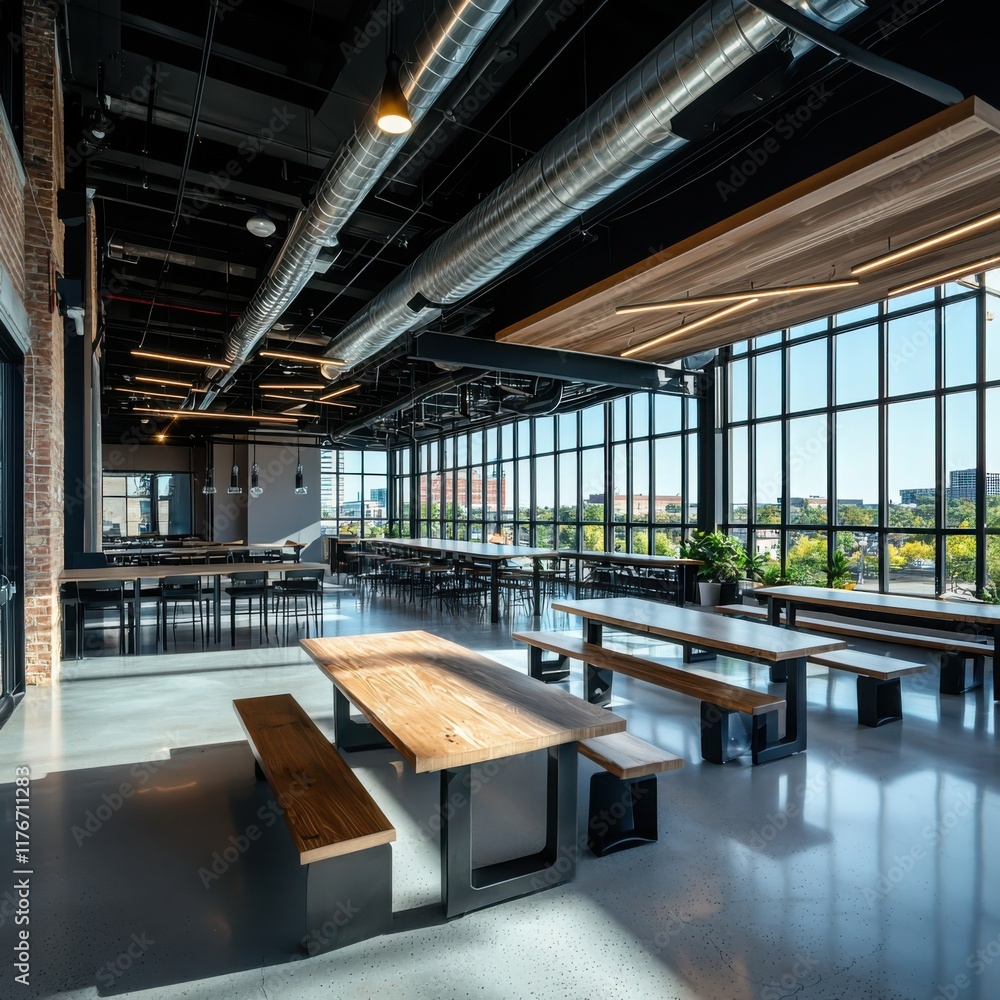 Aufkleber innovative collaborative learning space enhancing teamwork in a tech company office modern design br