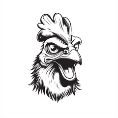 Vector Illustration of a Chicken Head Logo Concept