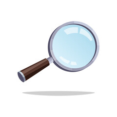 Magnifying glass vector isolated on white background. Simple magnifying glass.