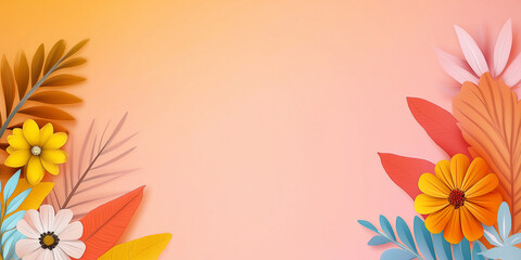 Obraz premium Blumen aus Papier - Muttertag - Valentinstag Hochzeit und sonstige Feierlichkeiten. Karte Banner mit Platz für Text