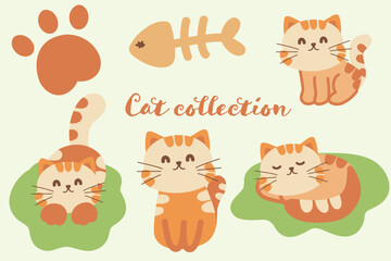 Cute Cat Collection Illustration .