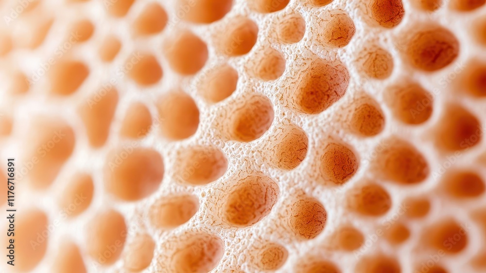 Poster textured orange surface with circular patterns