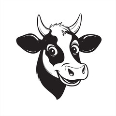 Vector Illustration of a Cow Head Character Logo Idea