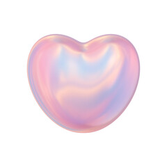 3D Holographic heart shape reflective pink pastel.